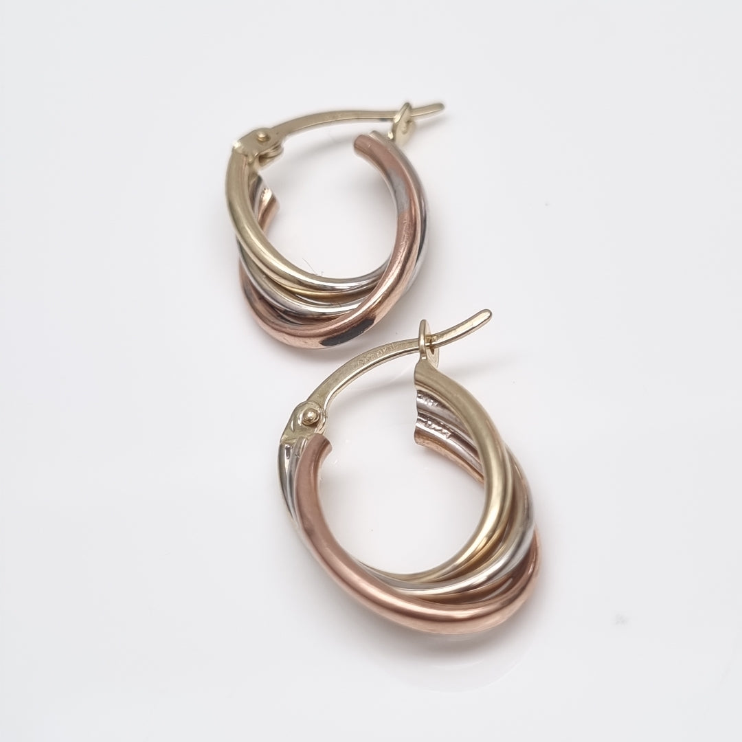 ARETES PAR ORO, ORO COMBINADO 10 K 1.6 GRMS (SEMINUEVO)