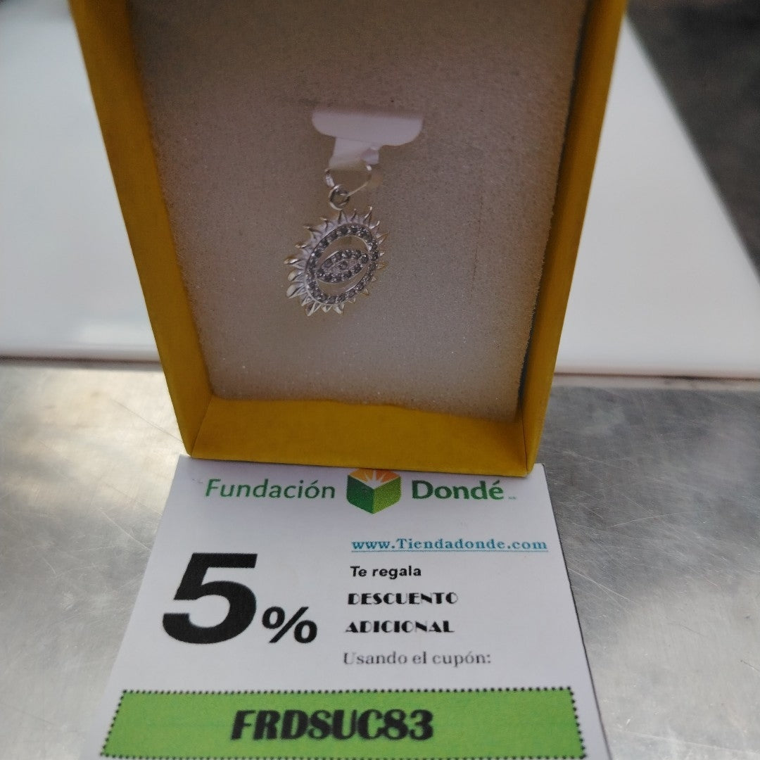 DIJE OJO MAGICO CON CIRCONIAS PLATA .925 1.9 GR (NUEVO)