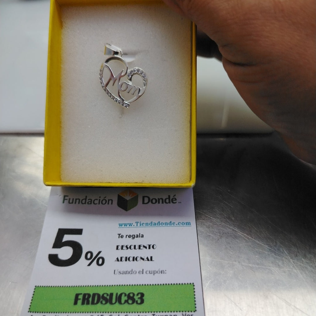 DIJE CORAZON C/CIRCONIAS PLATA .925 3.1 GR (NUEVO)