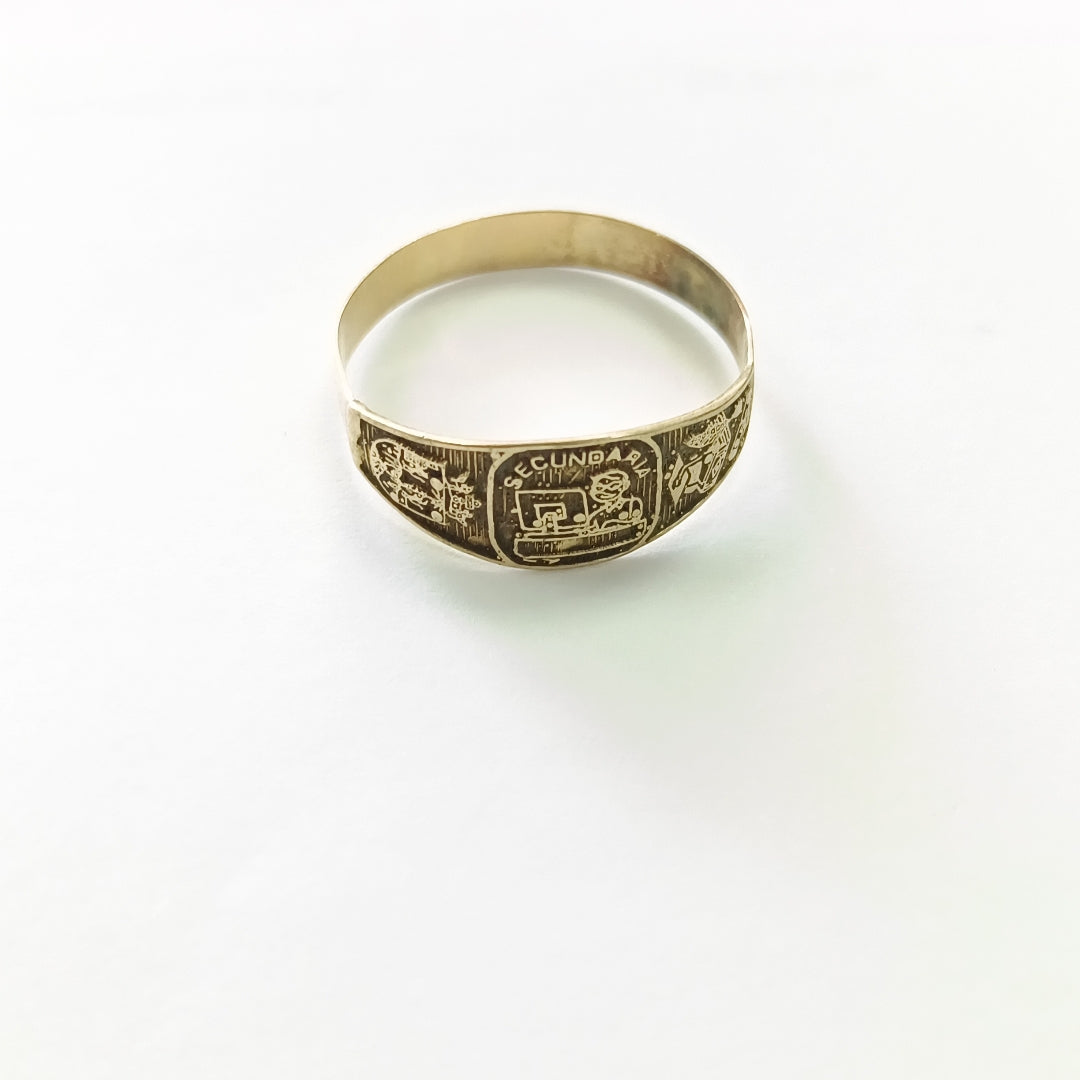 ANILLO DE GRADUACIÓN ORO 10 K 1 GRMS (SEMINUEVO)
