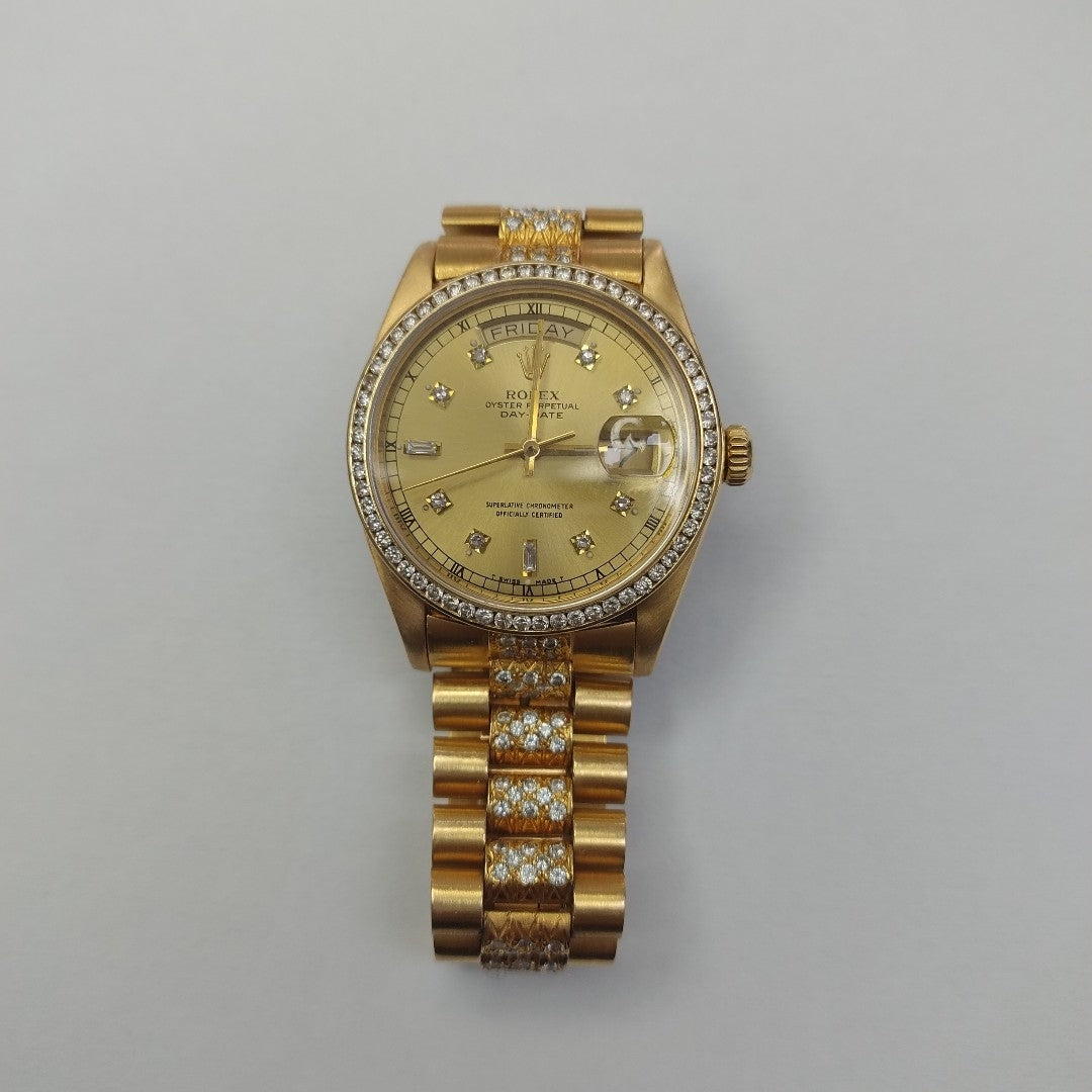 RELOJ CAJA ACERO PULSO ORO ORO 18 K 139.9 GRMS (SEMINUEVO)