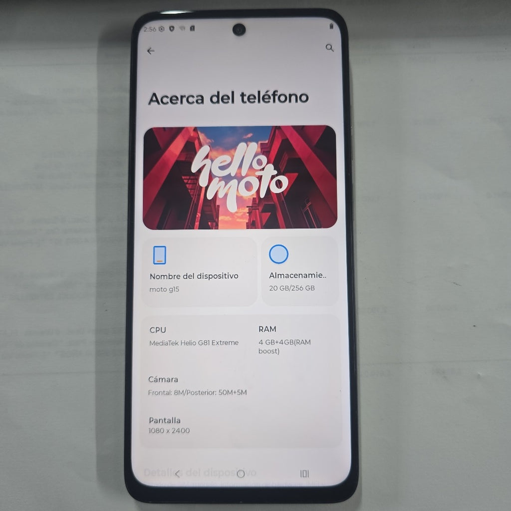 CELULAR MOTOROLA MOTO G15 XT2521-2 (2025) 256 GB 4 GB RAM (SEMINUEVO)