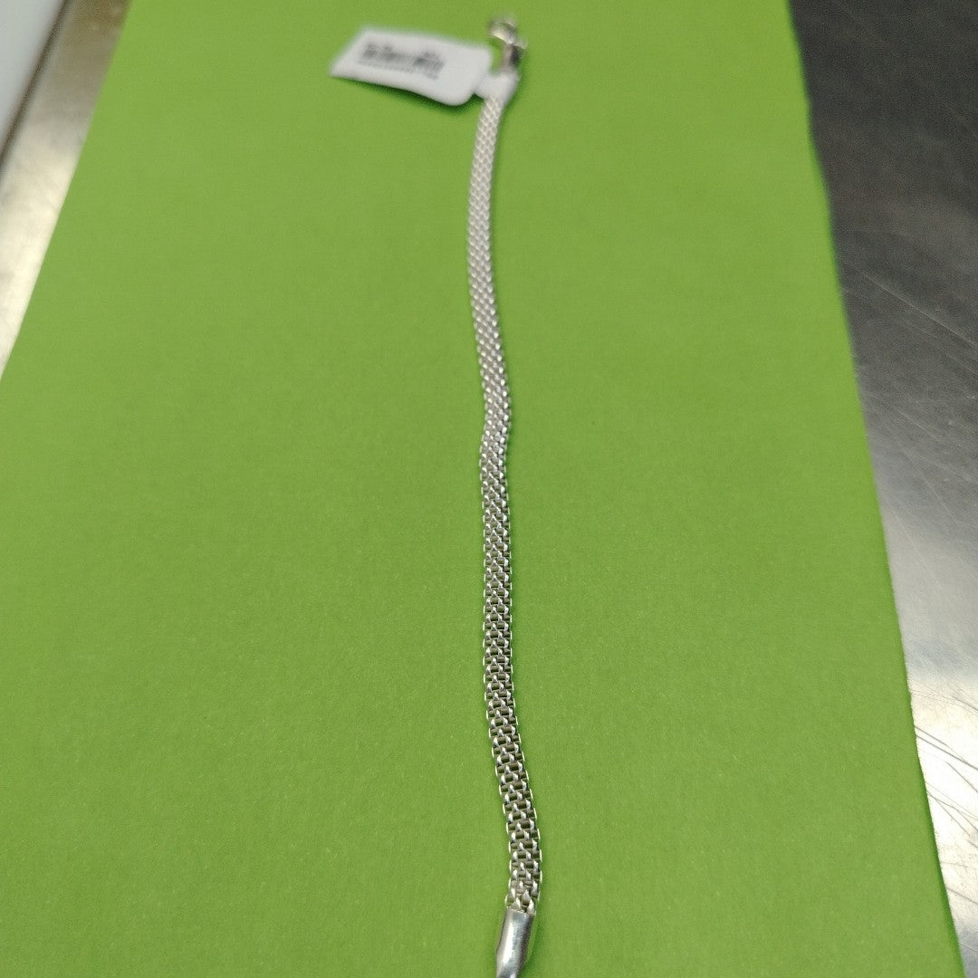 PULSERA TEJIDO ESPECIAL PLATA .925 18 CM 4.8 GR (NUEVO)