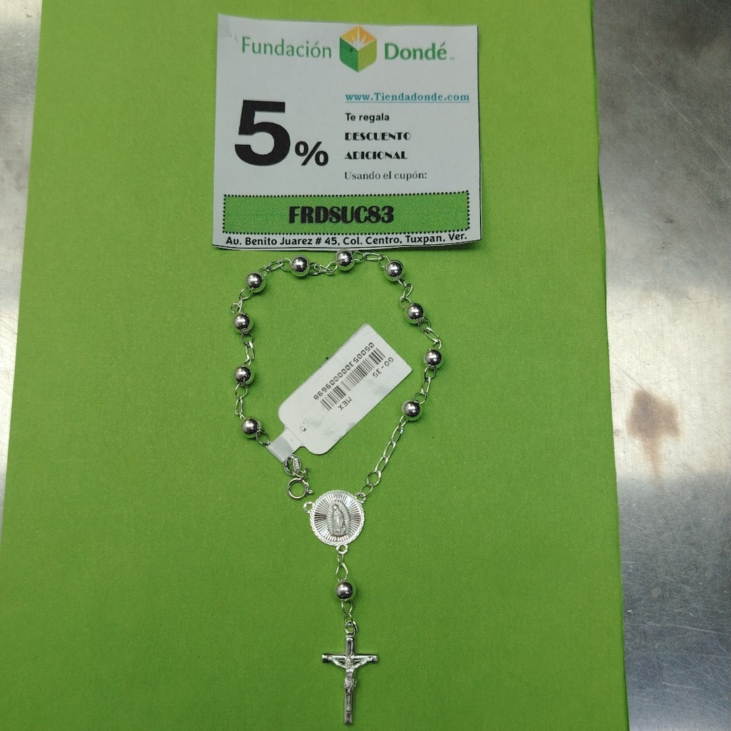 PULSERA TIPO ROSARIO PLATA .925 18 CM 4.12 GR (NUEVO)