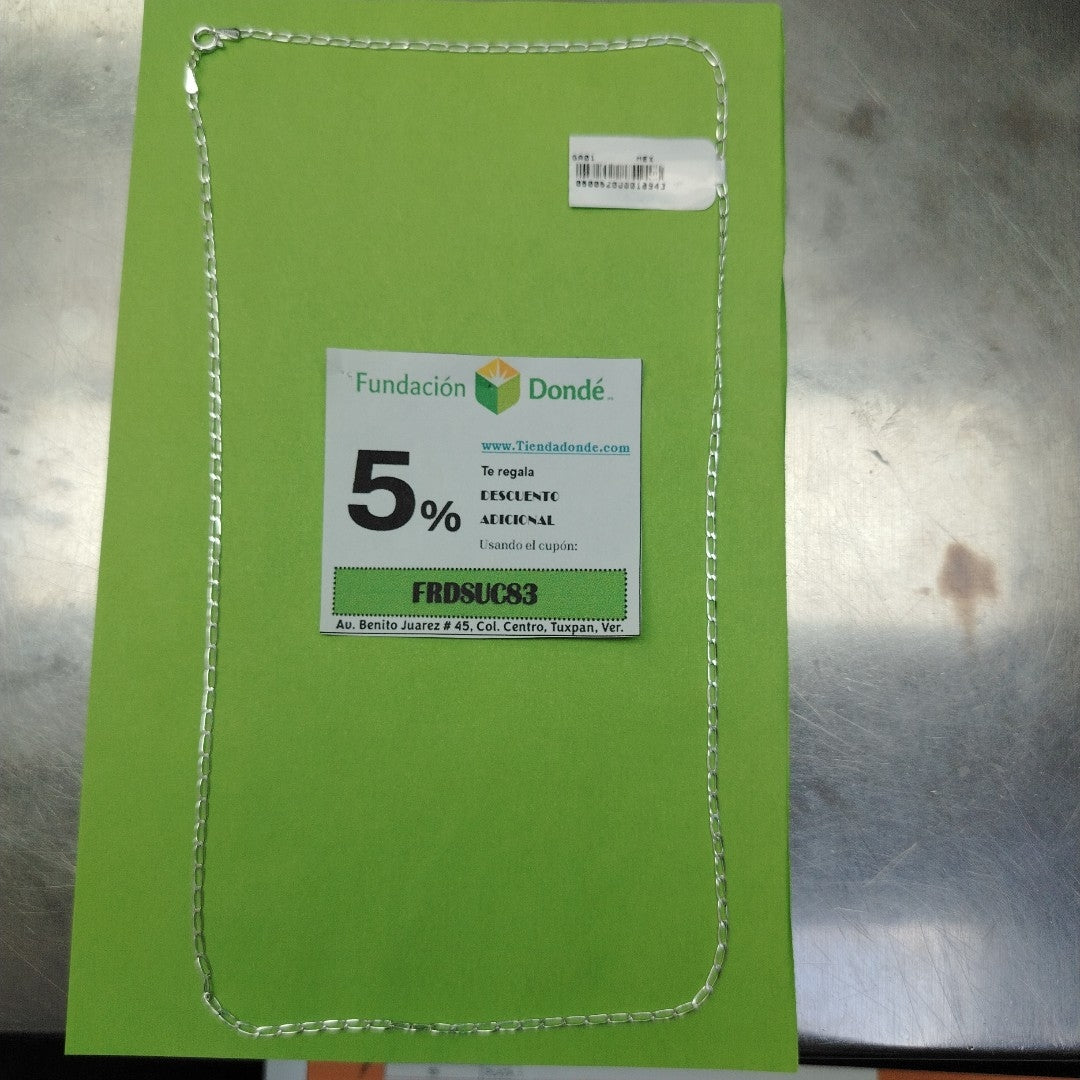 CADENA TEJIDO ESLABONES PLATA .925 60 CM 3 GR (NUEVO)
