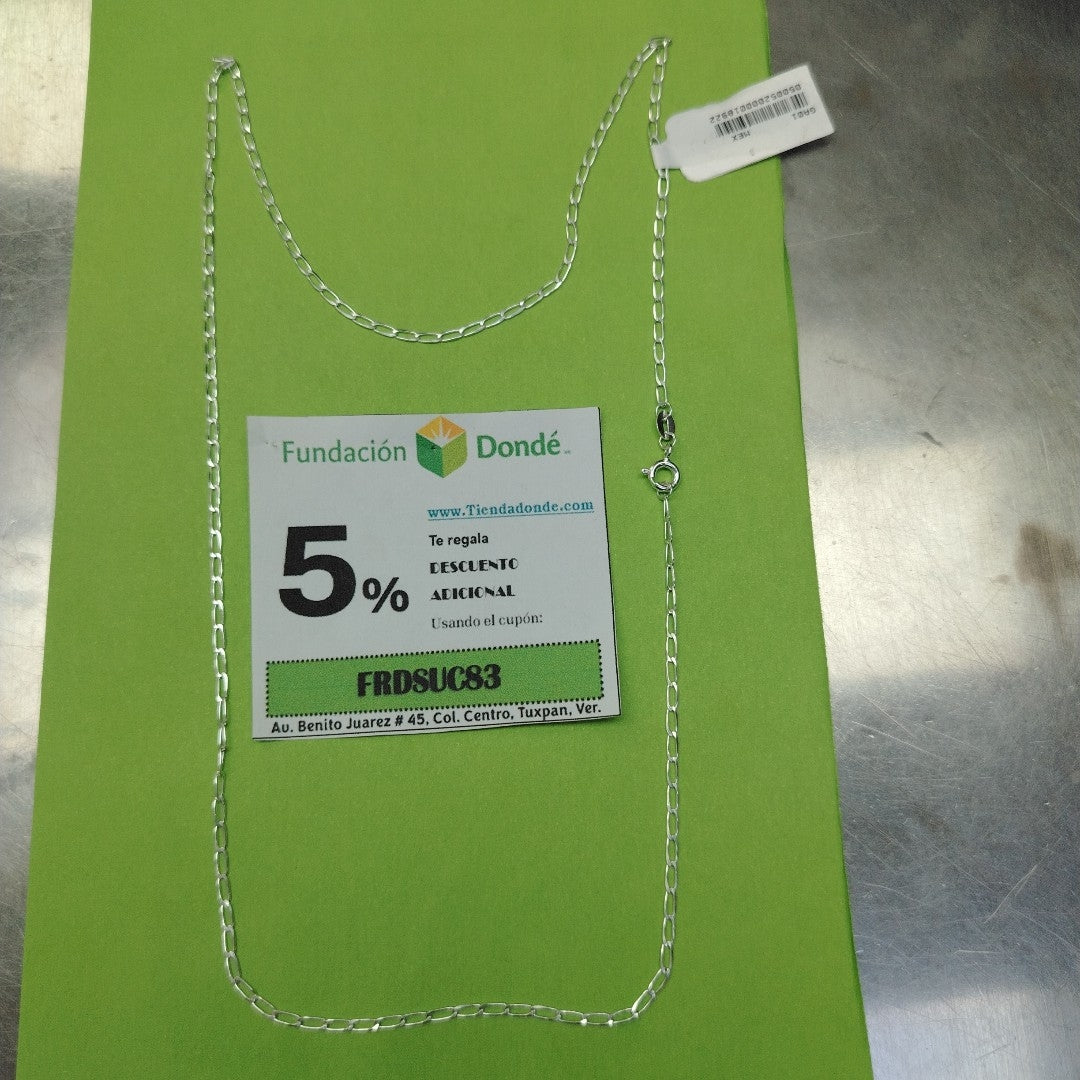 CADENA TEJIDO ESLABONES PLATA .925 60 CM 2.9 GR (NUEVO)