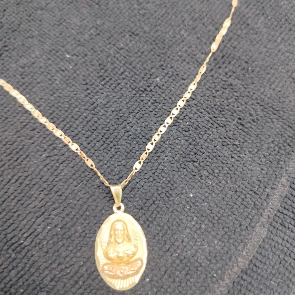 CADENA, MEDALLA RELIGIOSA ORO, ORO COMBINADO 10 K 4.9 GRMS (SEMINUEVO)