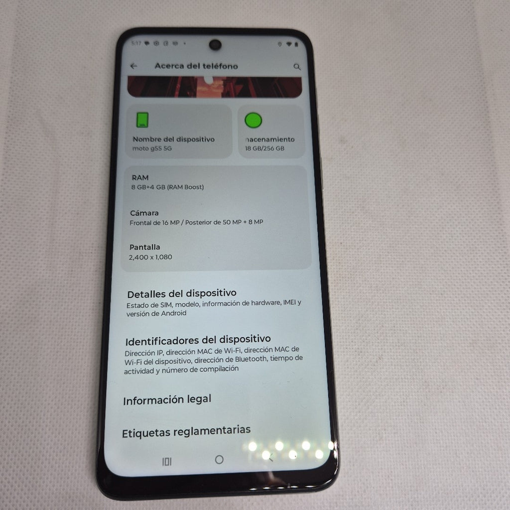 CELULAR MOTOROLA MOTO G55 5G XT2435-1(2024) 256 GB 8 GB RAM
