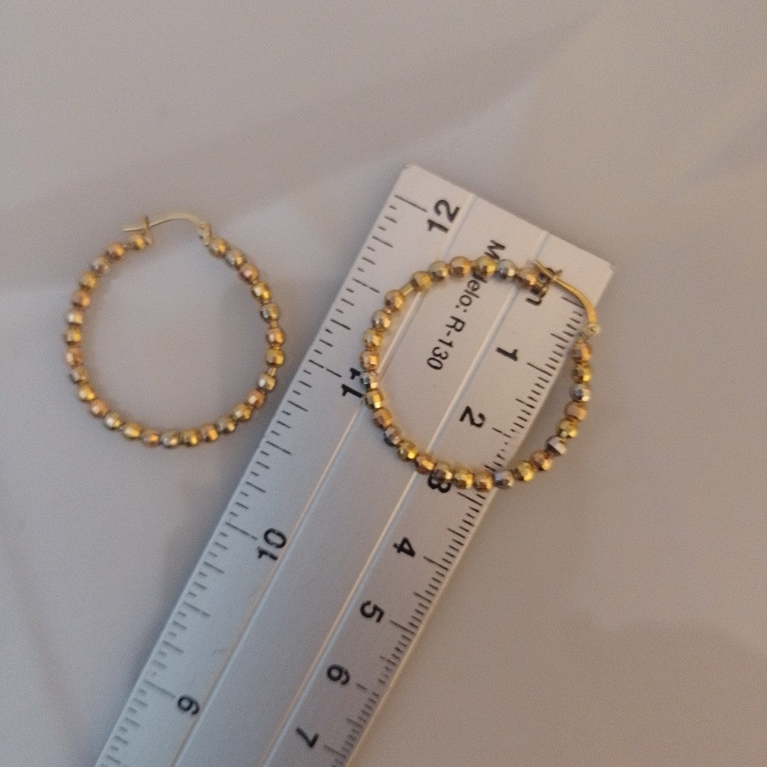 ARRACADAS PAR ORO, ORO COMBINADO 14 K 5.1 GRMS (SEMINUEVO)