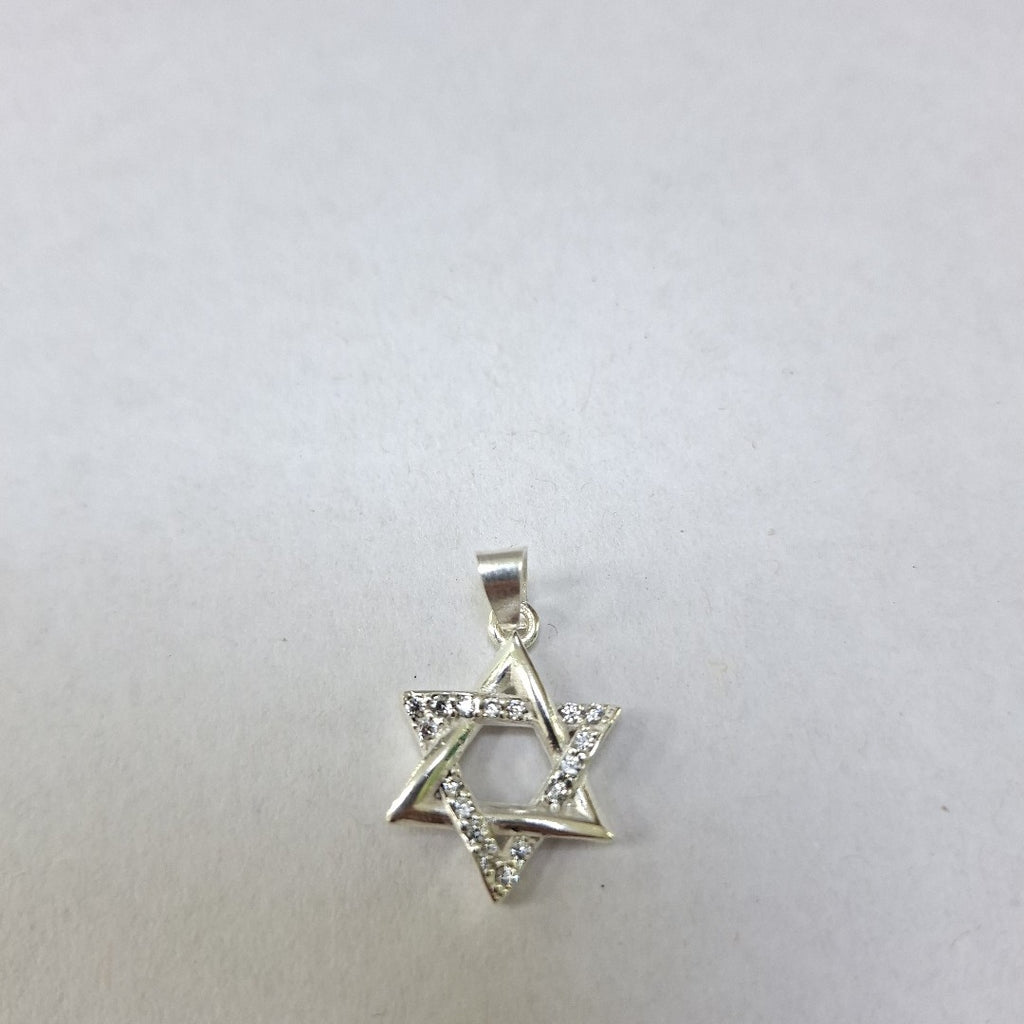 DIJE ESTRELLA DE DAVID C/CIRCONIAS PLATA .925 2.6 GR (NUEVO)