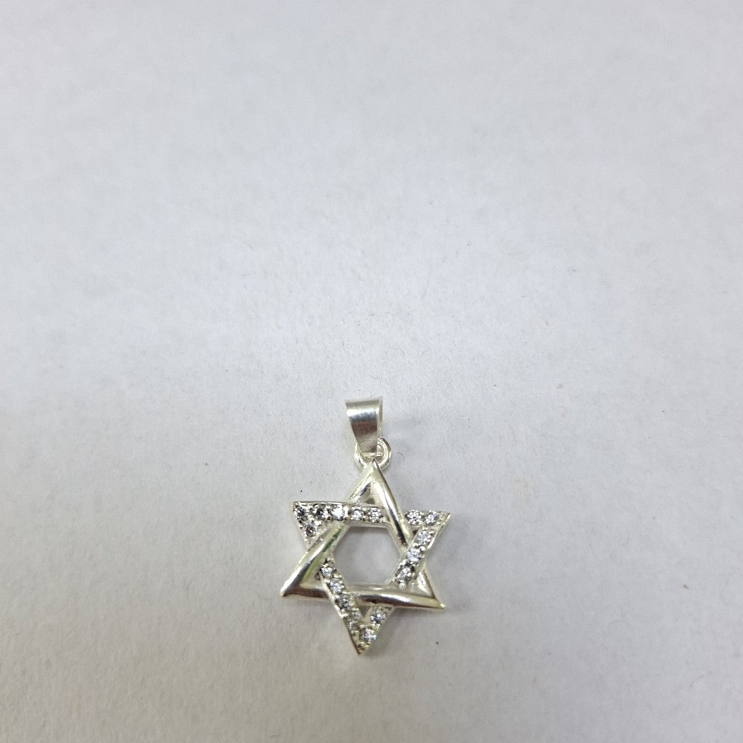 DIJE ESTRELLA DE DAVID C/CIRCONIAS PLATA .925 2.6 GR (NUEVO)