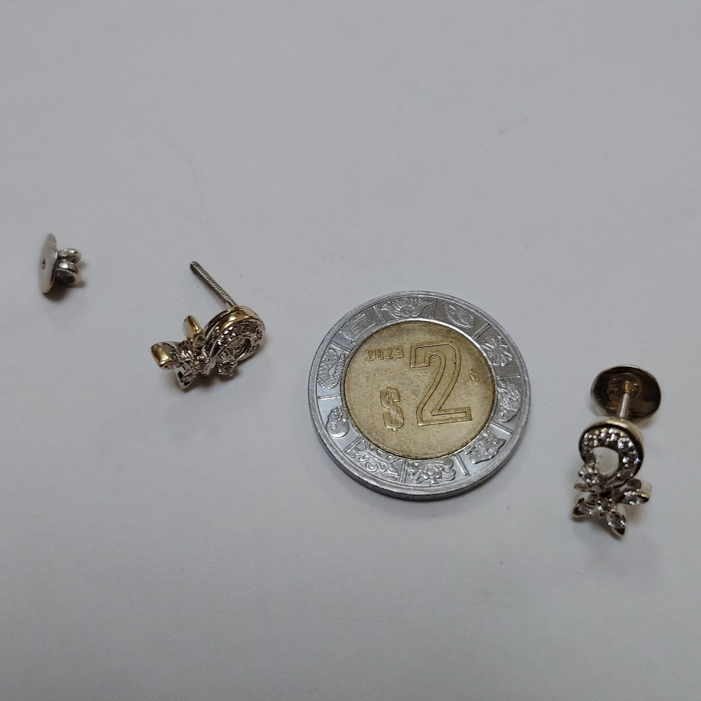 ARETES PAR ORO BLANCO 18 K 3,40 GRMS (SEMINUEVO)