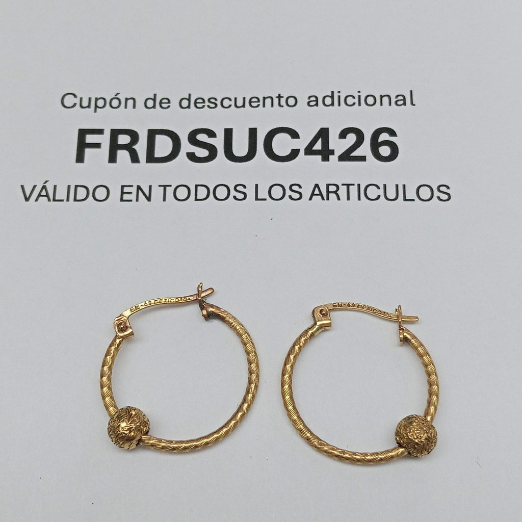 ARETES PAR ORO 10 K 1,90 GRMS (SEMINUEVO)