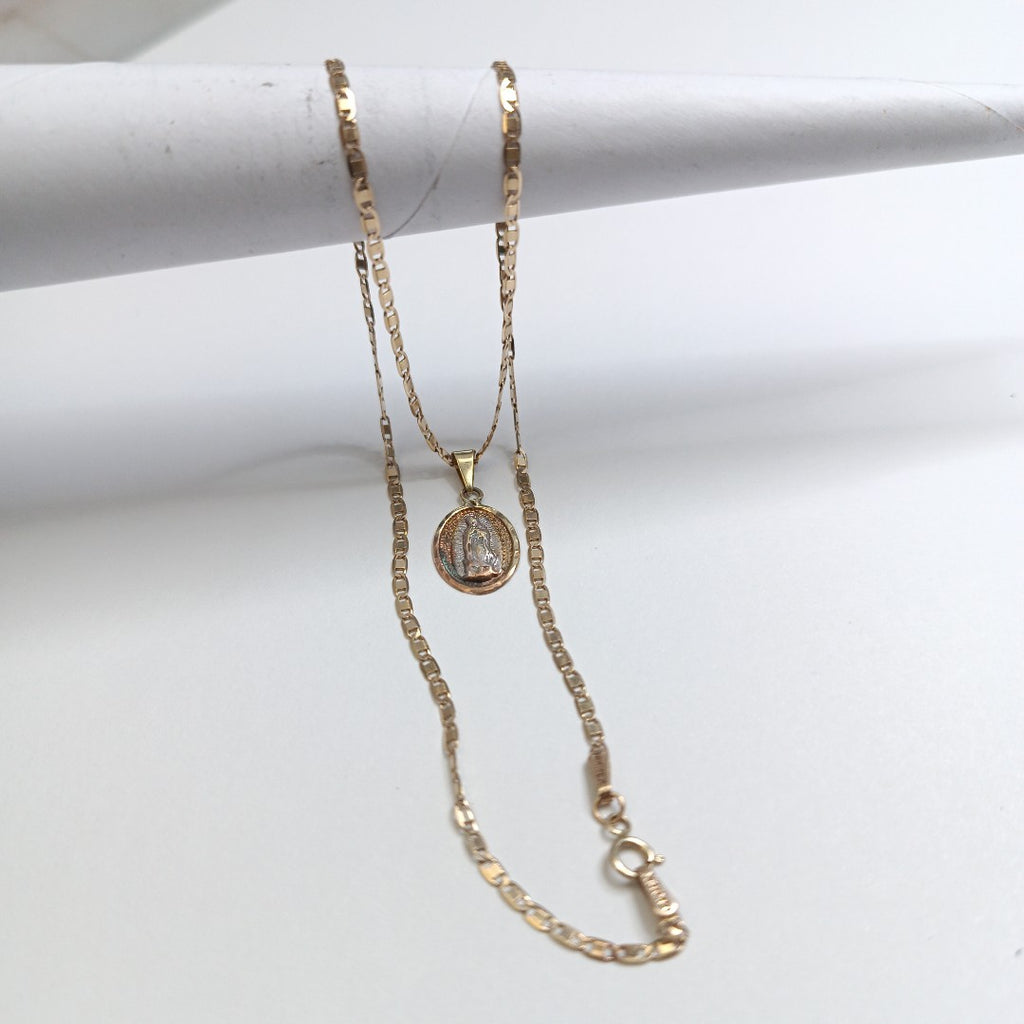 CADENA, MEDALLA RELIGIOSA ORO 10 K 2.3 GRMS (SEMINUEVO)