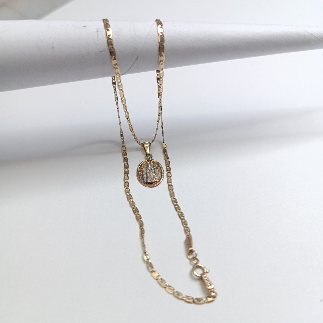 CADENA, MEDALLA RELIGIOSA ORO 10 K 2.3 GRMS (SEMINUEVO)