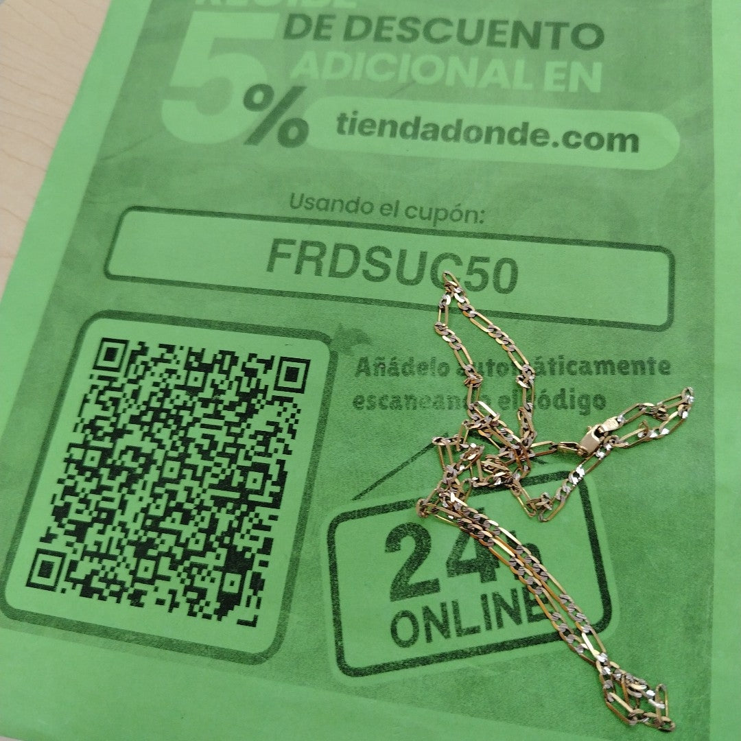 CADENA ORO, RODIADO 10 K 6.7 GRMS (SEMINUEVO)