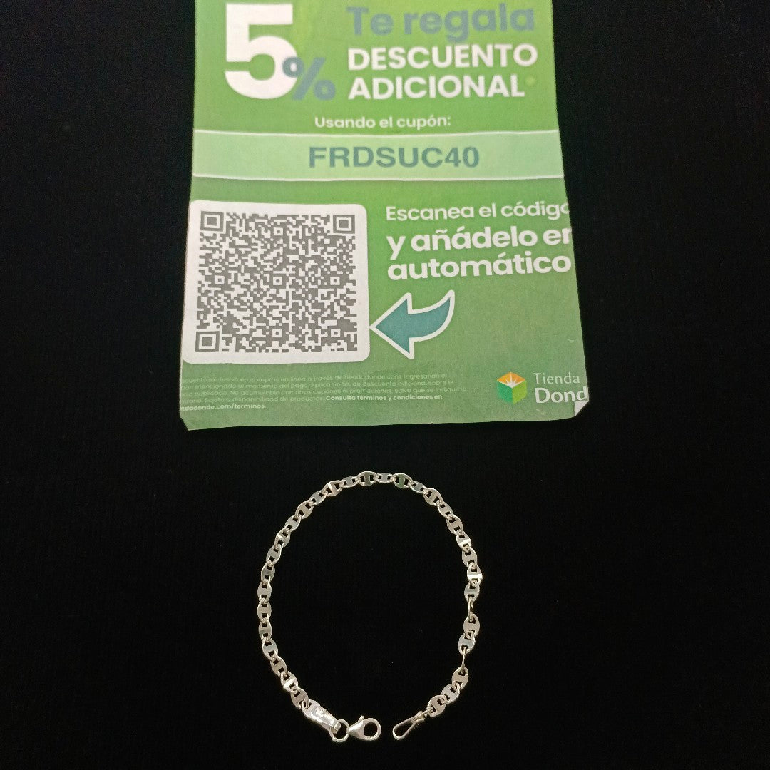 PULSERA TEJIDO ESPECIAL PLATA .925 18 CM 3.2 GR (NUEVO)