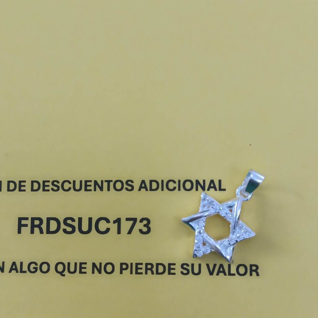 DIJE ESTRELLA DE DAVID C/CIRCONIAS PLATA .925 2.6 GR (NUEVO)