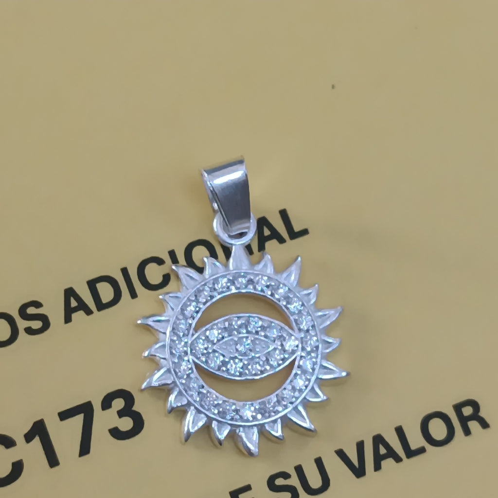 DIJE OJO MAGICO CON CIRCONIAS PLATA .925 2.1 GR (NUEVO)
