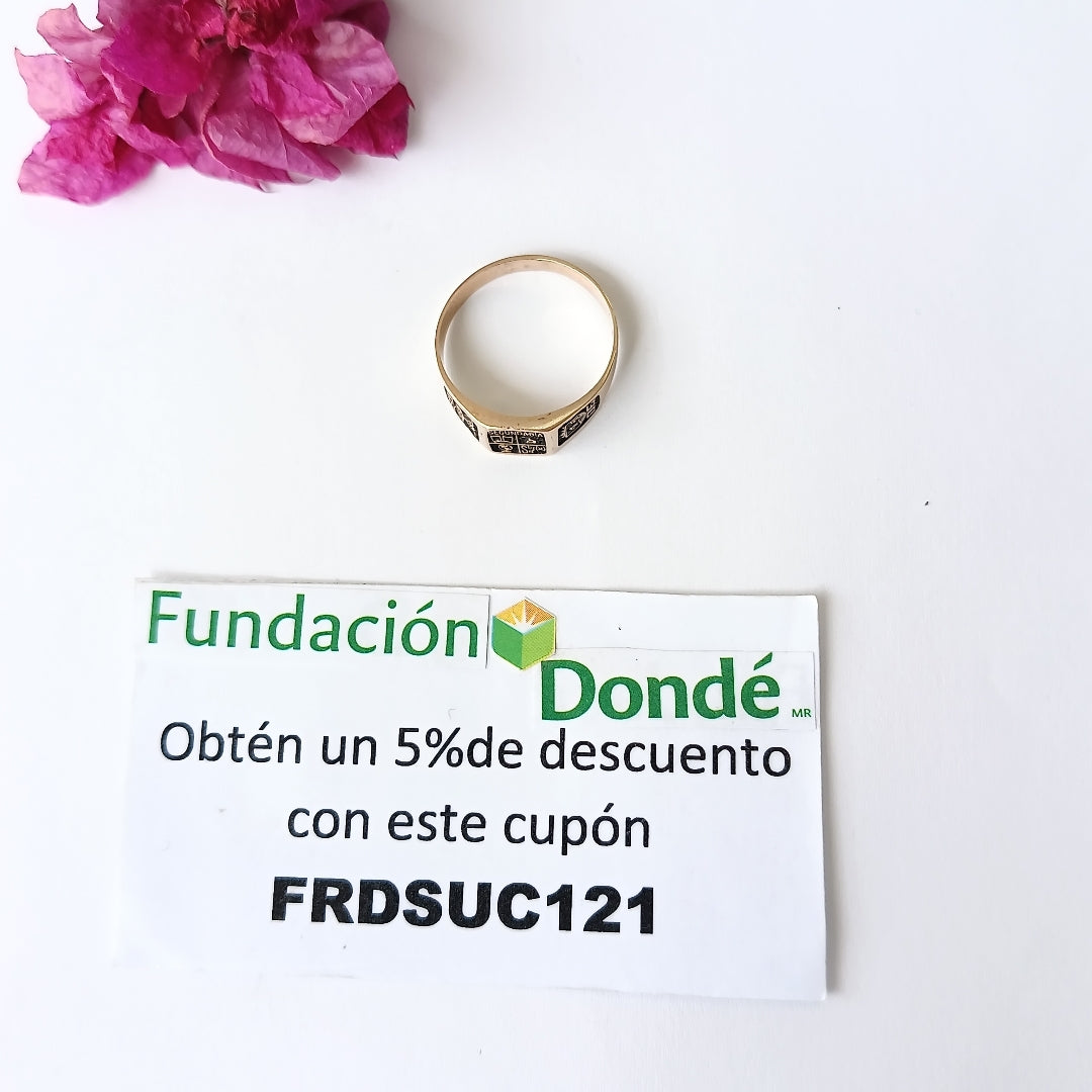 ANILLO DE GRADUACIÓN ORO 10 K 2,80 GRMS (SEMINUEVO)