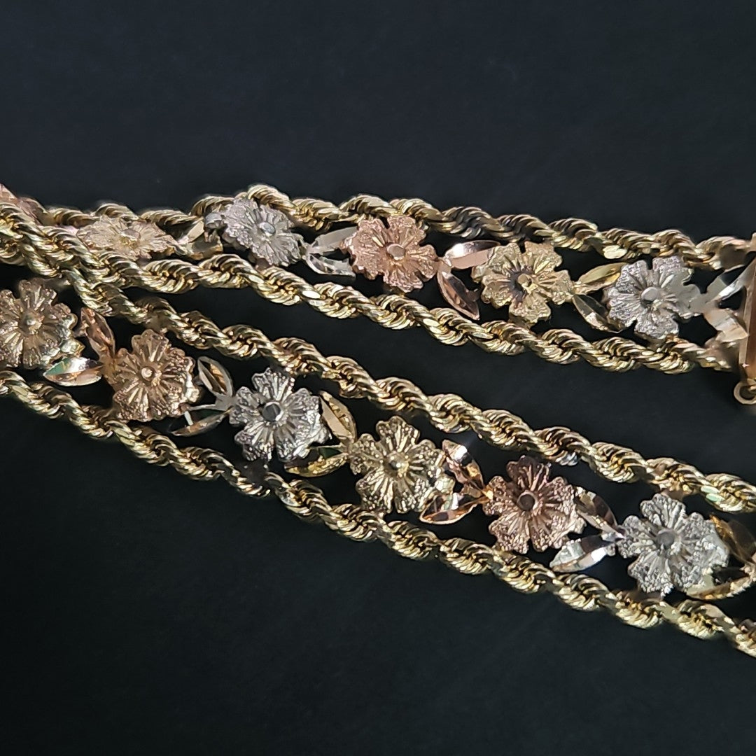 PULSERA ORO COMBINADO 14 K 12.7 GRMS (SEMINUEVO)