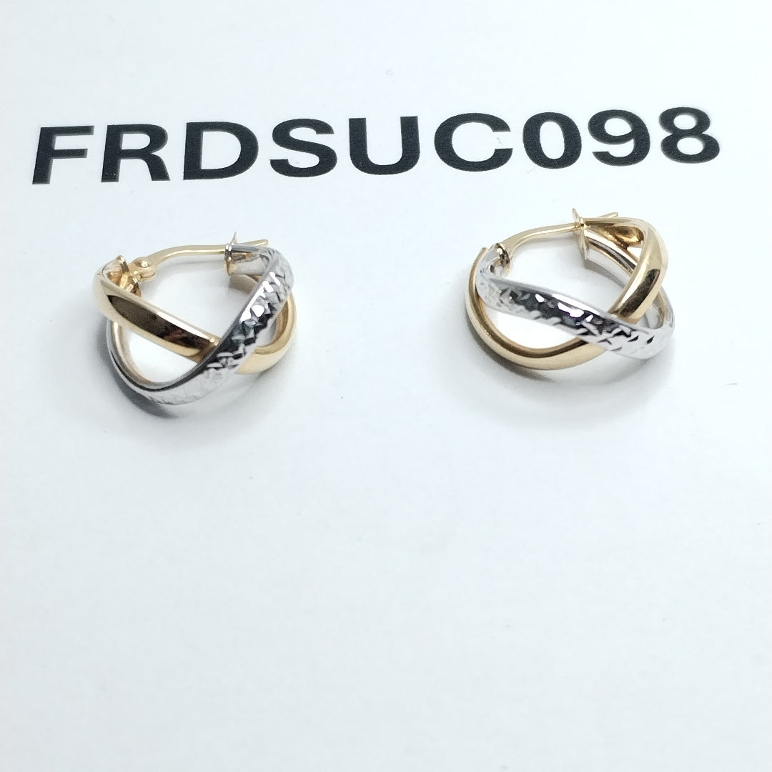 ARRACADAS PAR ORO COMBINADO 14 K 2.7 GRMS (SEMINUEVO)