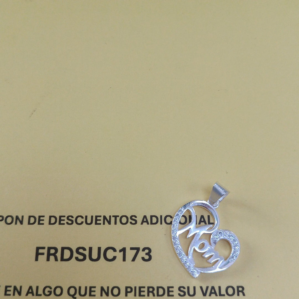 DIJE CORAZON C/CIRCONIAS PLATA .925 3.1 GR (NUEVO)