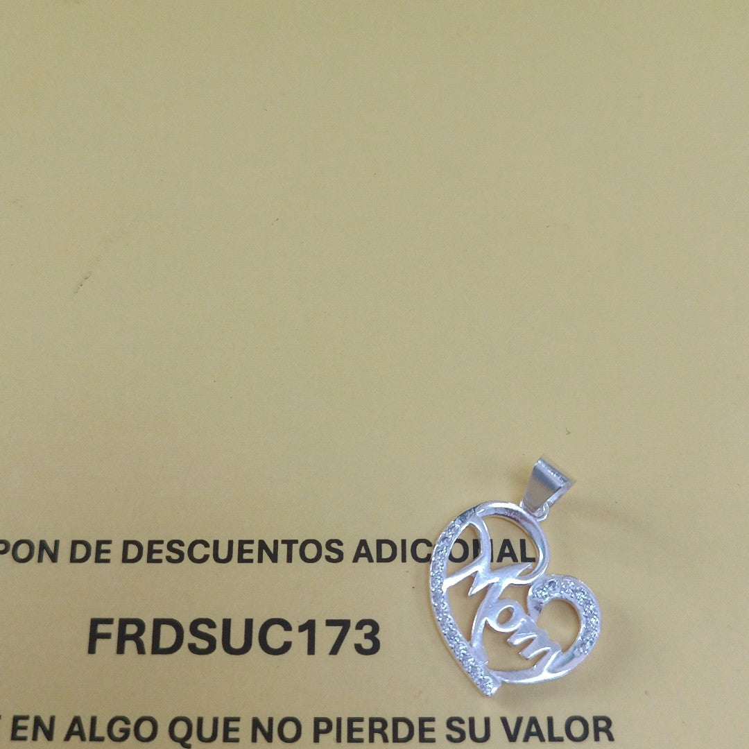 DIJE CORAZON C/CIRCONIAS PLATA .925 3.1 GR (NUEVO)