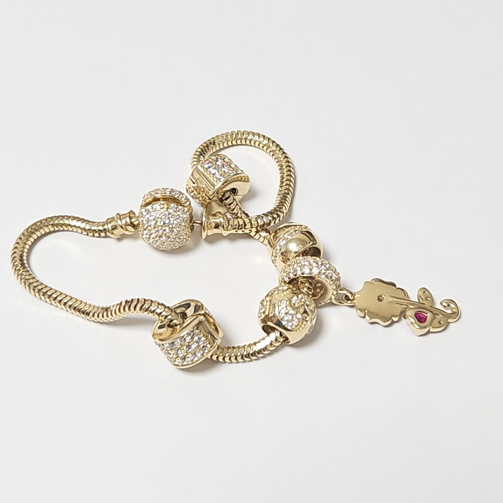 PULSERA CHARM ORO 14K 15.4 (NUEVO)