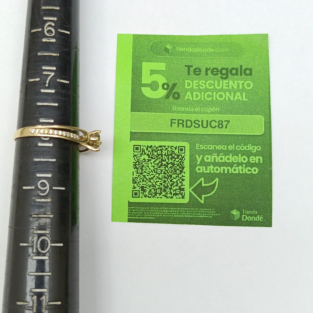 ANILLO, SOLITARIO ORO 10 K 2.1 GRMS (SEMINUEVO)
