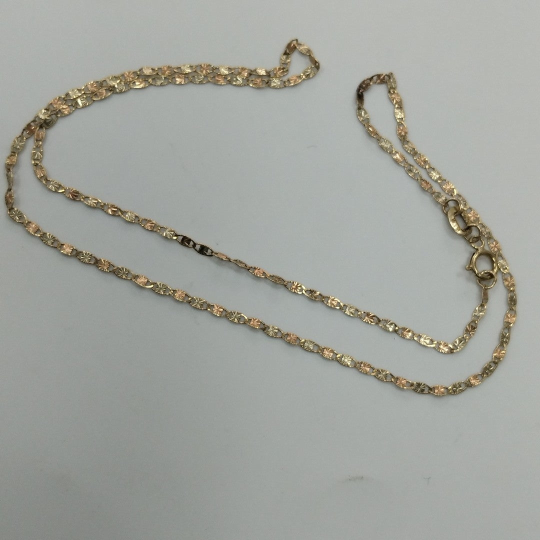 CADENA ORO, ORO COMBINADO 10 K 1.3 GRMS (SEMINUEVO)