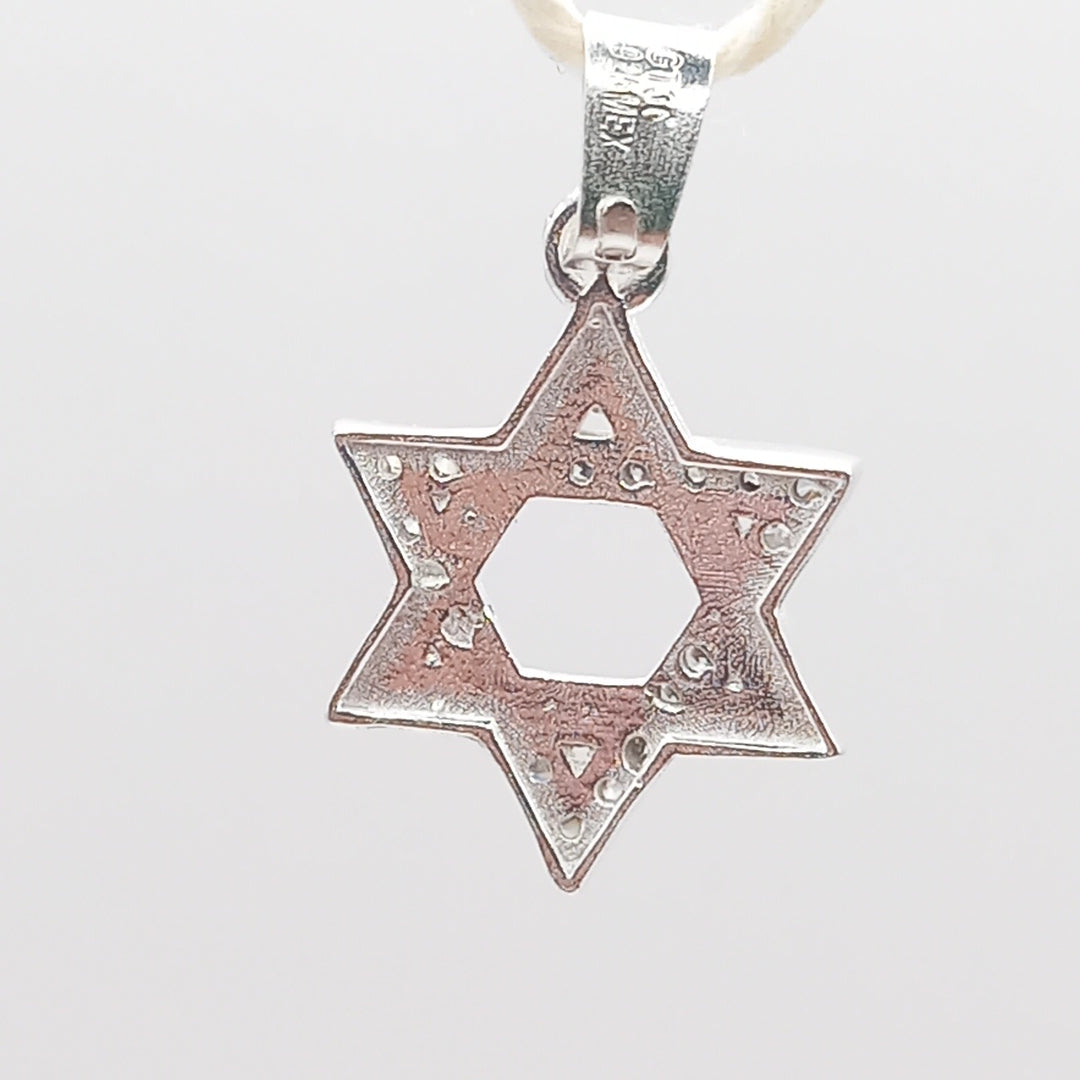 DIJE ESTRELLA DE DAVID C/CIRCONIAS PLATA .925 2.6 GR (NUEVO)
