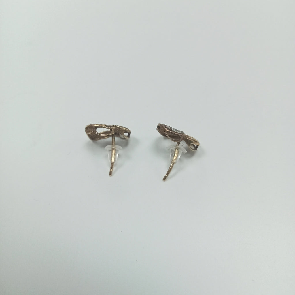ARETES PAR ORO COMBINADO 8 K 0,90 GRMS (SEMINUEVO)