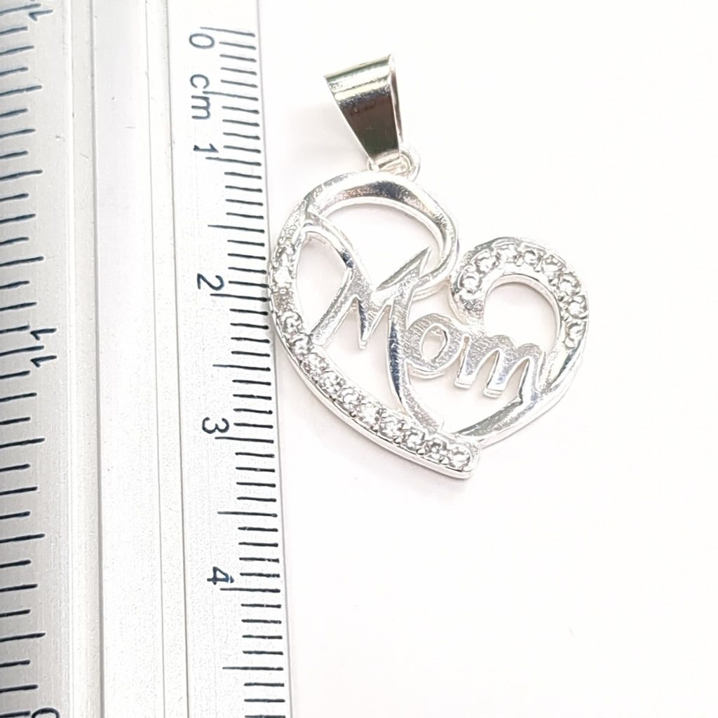 DIJE CORAZON C/CIRCONIAS PLATA .925 3.1 GR (NUEVO)