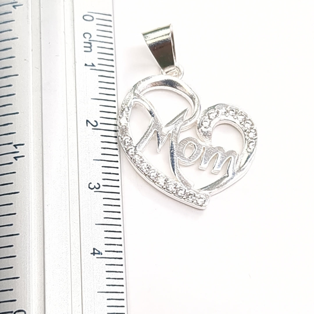 DIJE CORAZON C/CIRCONIAS PLATA .925 3.1 GR (NUEVO)