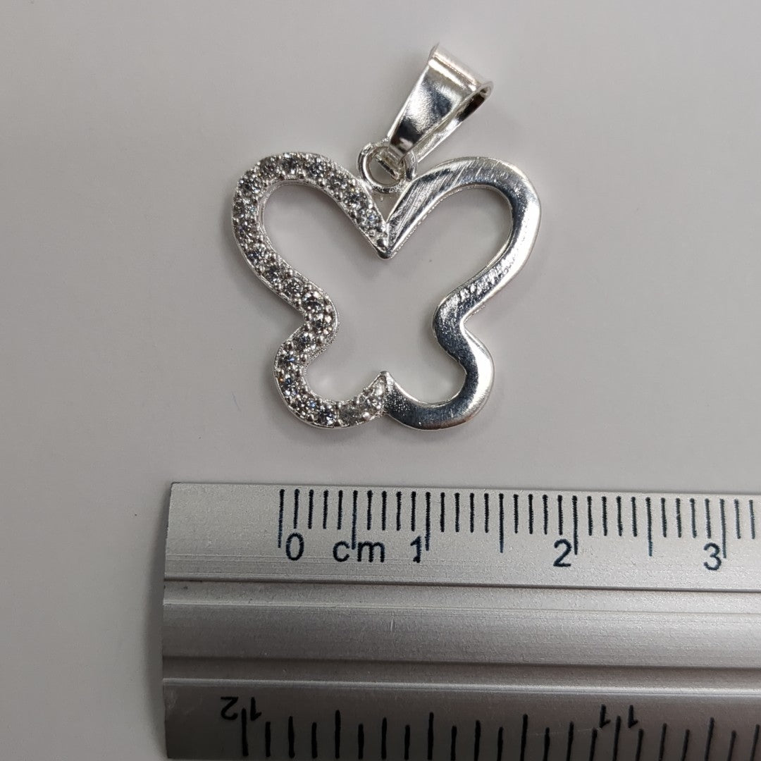 DIJE MARIPOSA C/CIRCONIAS PLATA .925 2.2 GR (NUEVO)