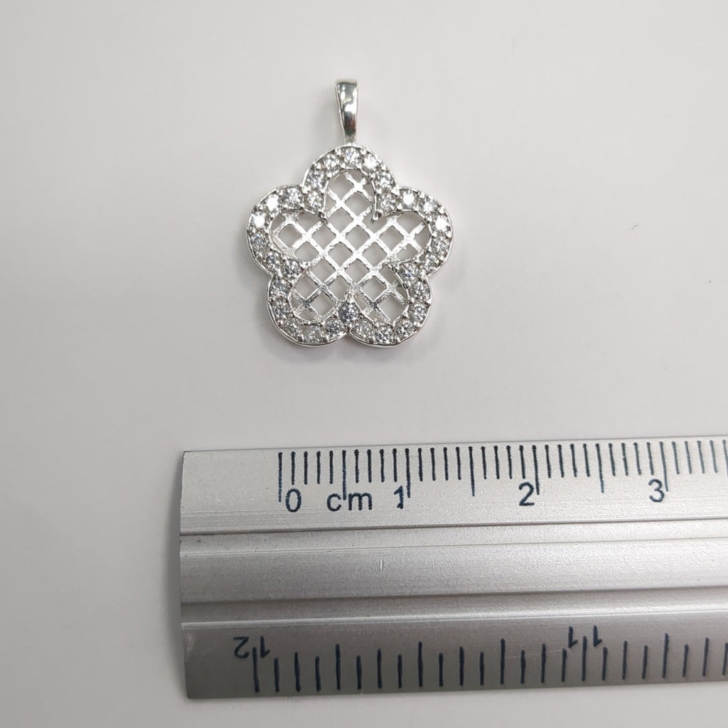 DIJE FLOR CON CIRCONIAS PLATA .925 1.7 GR (NUEVO)
