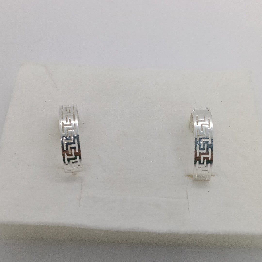 ARETES ARRACADAS GRECAS PLATA .925 4.13 GR (NUEVO)