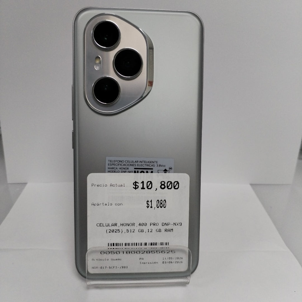 CELULAR HONOR 400 PRO DNP-NX9 (2025) 512 GB 12 GB RAM (SEMINUEVO)