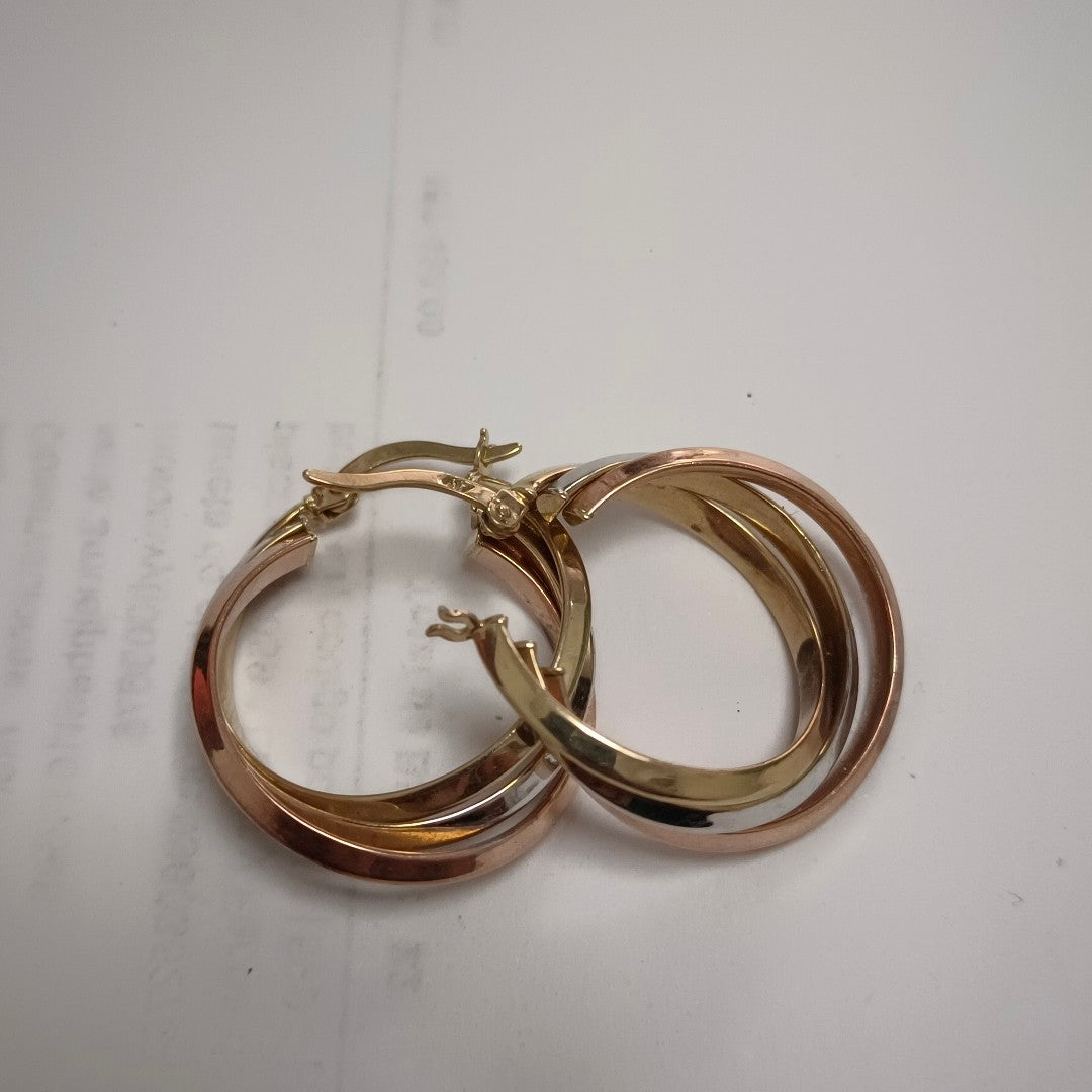 ARRACADAS PAR ORO, ORO COMBINADO 10 K 3 GRMS (SEMINUEVO)