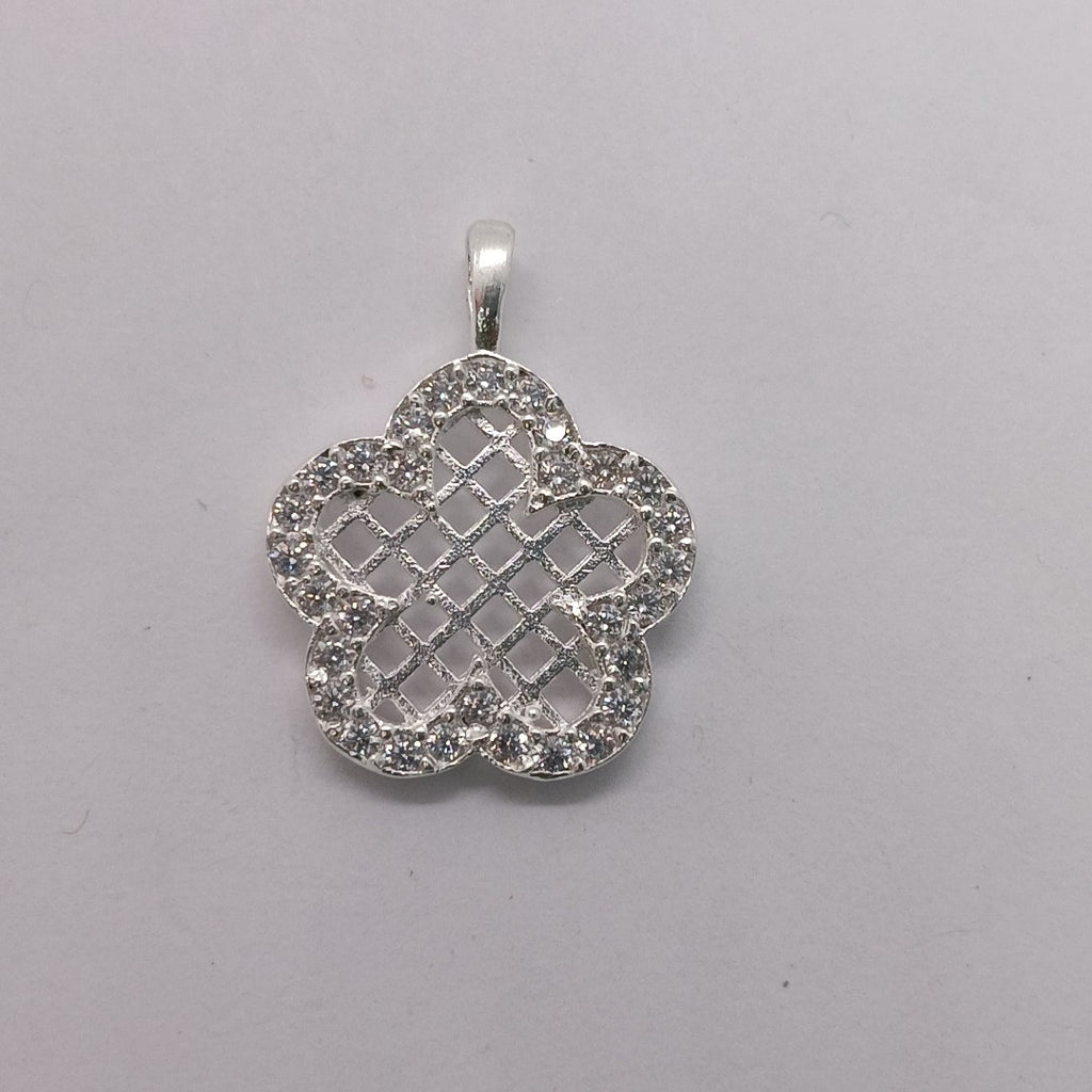 DIJE FLOR CON CIRCONIAS PLATA .925 1.7 GR (NUEVO)
