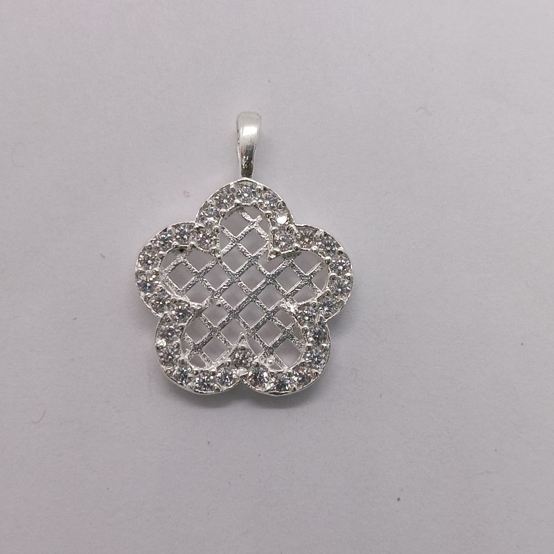 DIJE FLOR CON CIRCONIAS PLATA .925 1.7 GR (NUEVO)