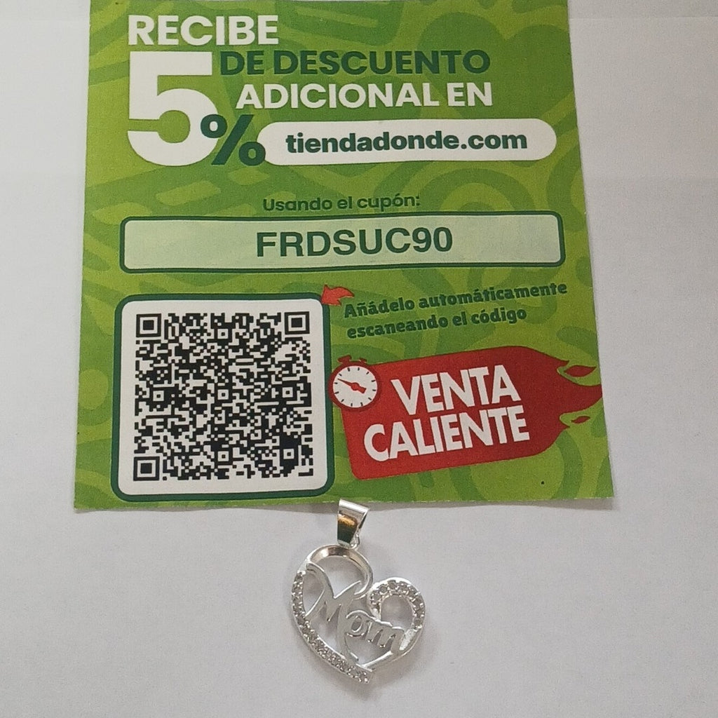 DIJE CORAZON C/CIRCONIAS PLATA .925 3.1 GR (NUEVO)