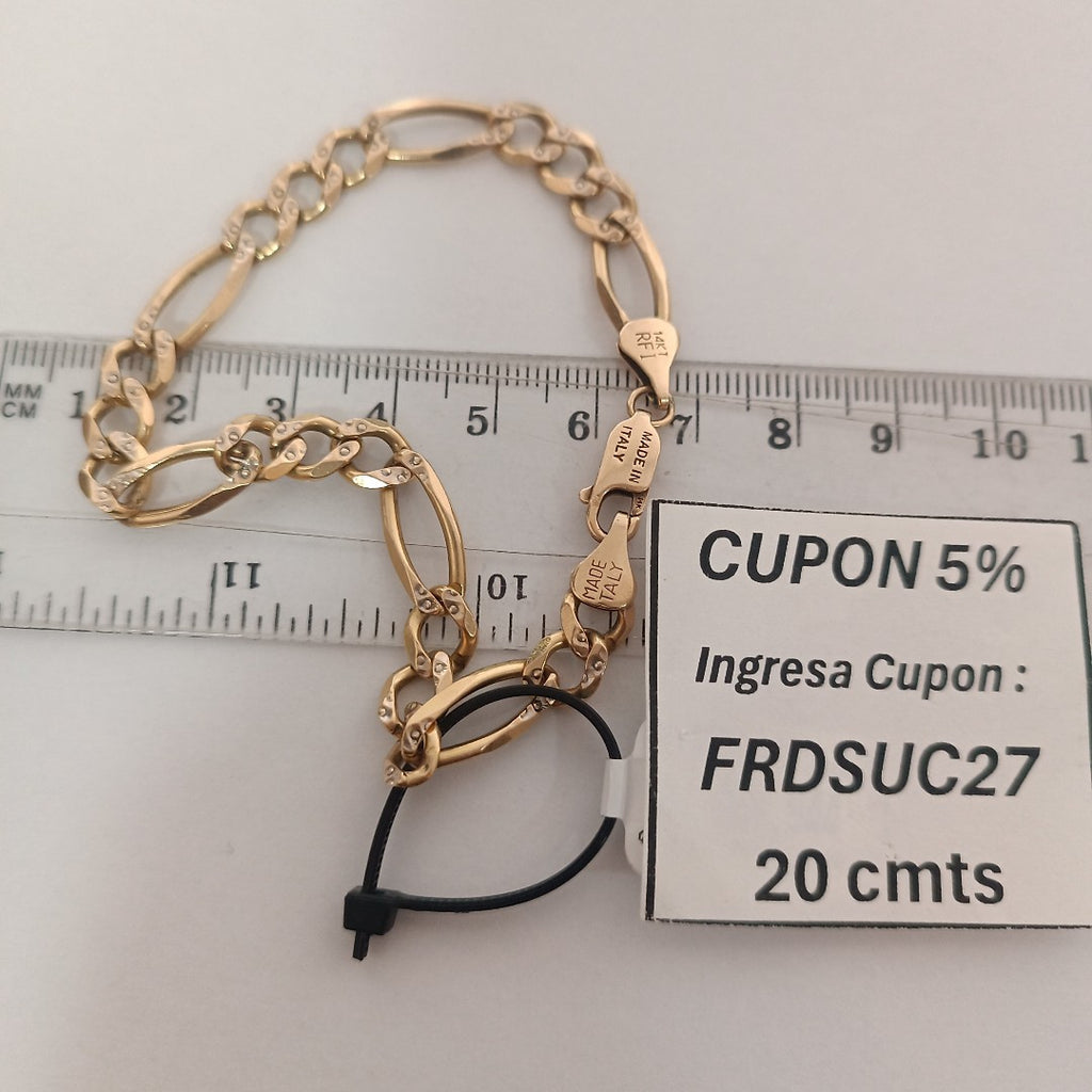PULSERA ORO, RODIADO 14 K 13.9 GRMS (SEMINUEVO)