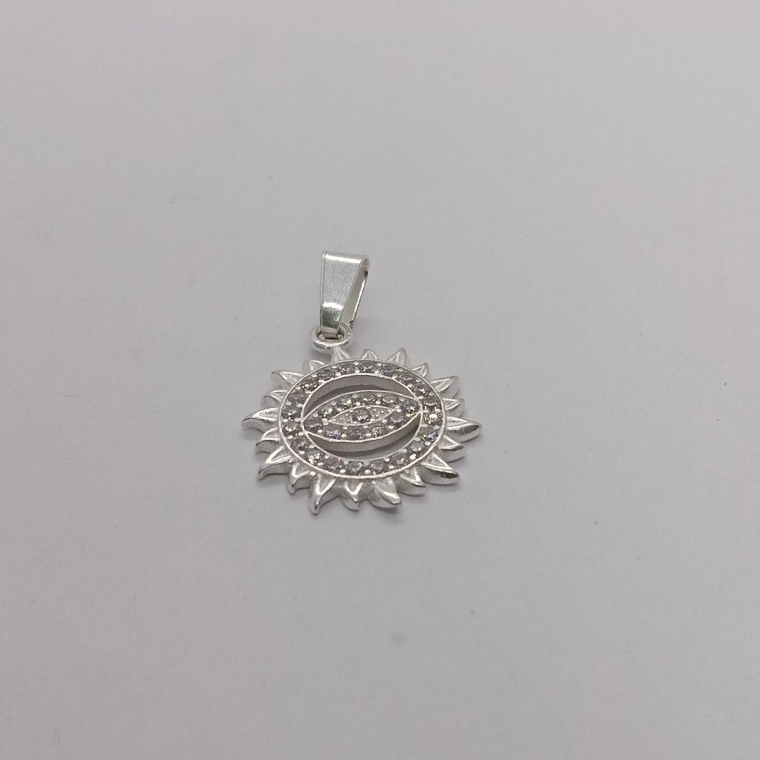 DIJE OJO MAGICO CON CIRCONIAS PLATA .925 2 GR (NUEVO)
