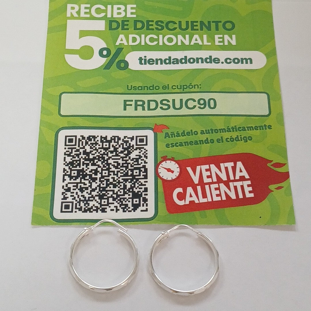 PAR ARRACADAS FACETADA PLATA .925 2.1 GR (NUEVO)