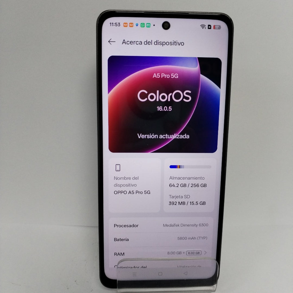 CELULAR OPPO A5 PRO 5G CPH2695 (2025) 256 GB 8 GB RAM (SEMINUEVO)