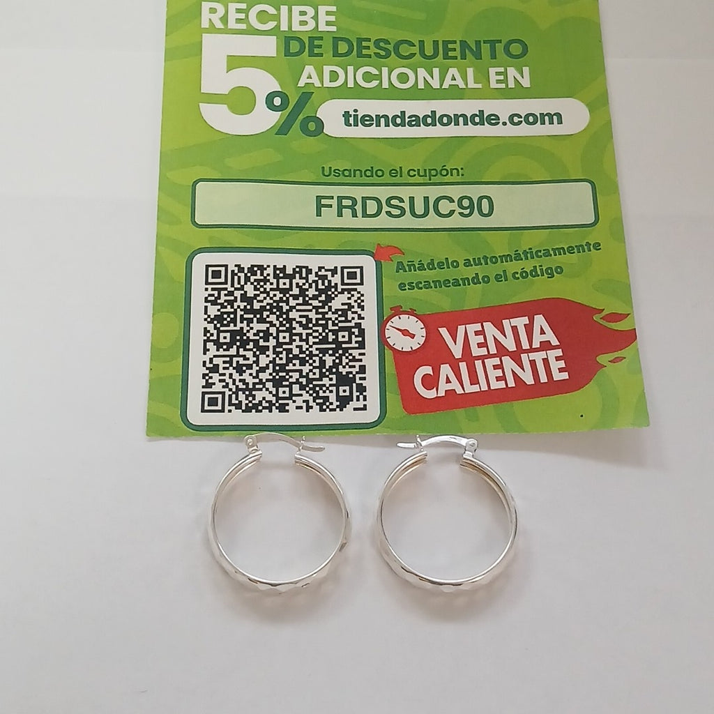 ARETES ARRACADAS FACETADAS PLATA .925 2.5 GR (NUEVO)