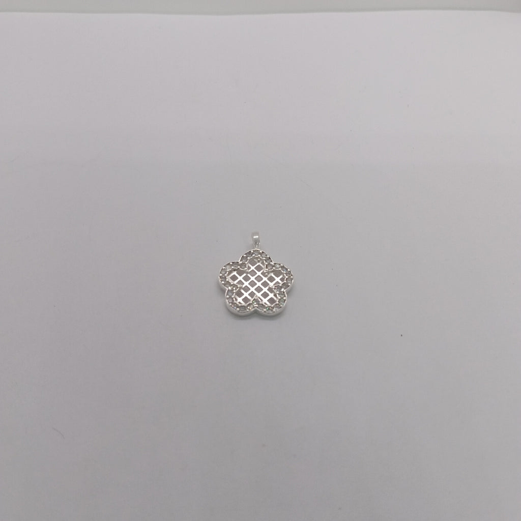 DIJE FLOR CON CIRCONIAS PLATA .925 1.7 GR (NUEVO)