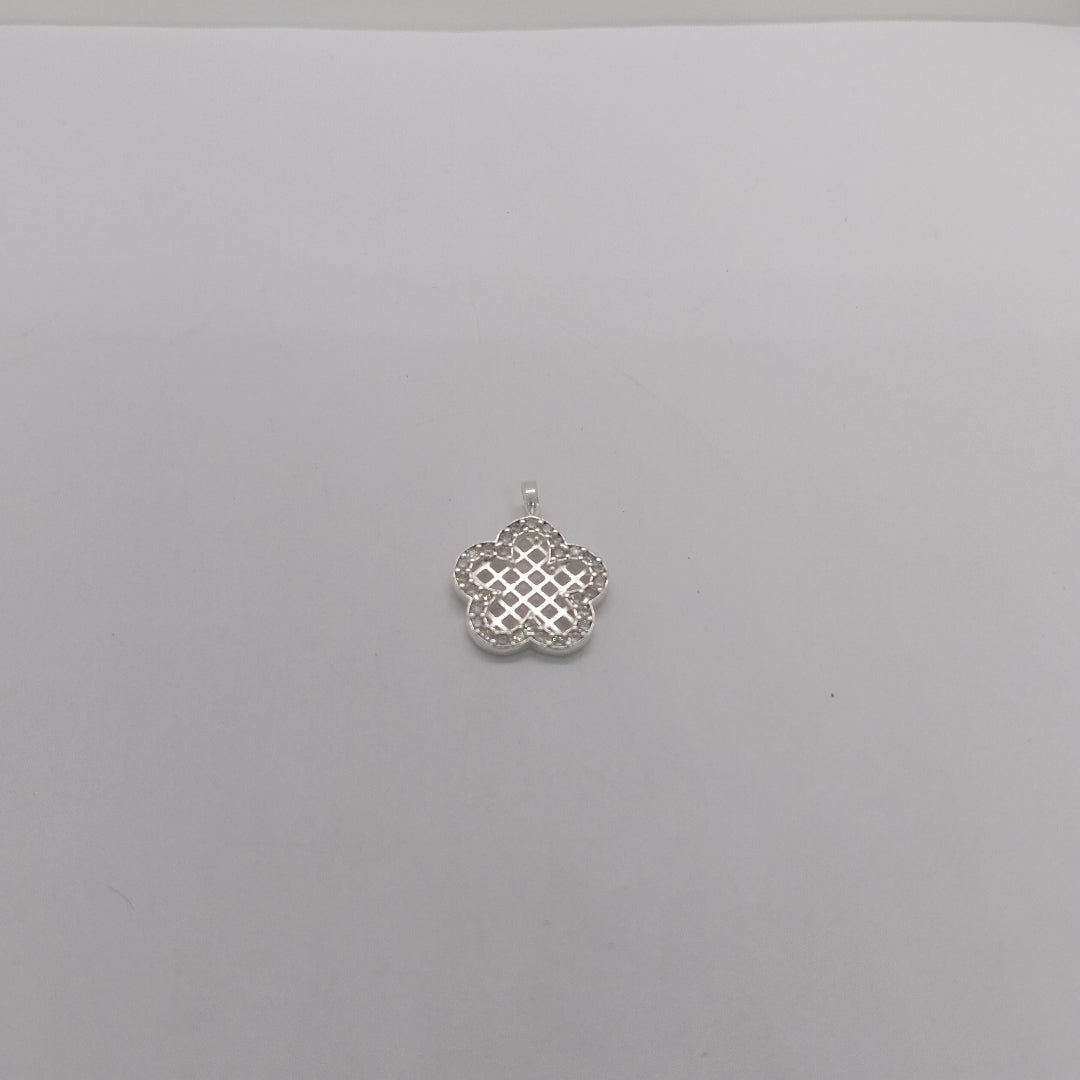 DIJE FLOR CON CIRCONIAS PLATA .925 1.7 GR (NUEVO)